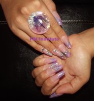 ongles intégrale résine rallongement de plaque amande russe violette rose pailletée strass 9.jpg