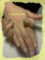 French vert paillettes + fleurs jaunes.jpg