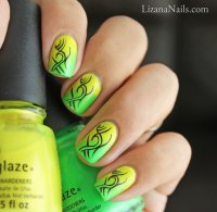 124 - Nail art dégradé motif Tribal.JPG